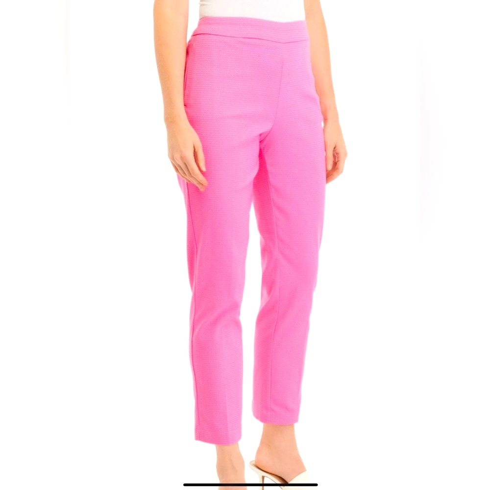 NWT Crown & Ivy Millenium Pull On Stretch Ankle Pants in Global Pink Size 14